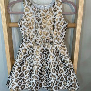 Gold Animal Print Formal Dress
